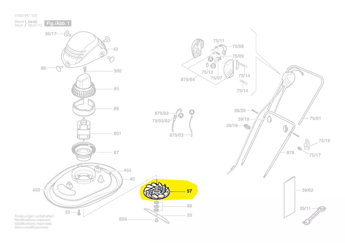Ventilateur réf. F 016 L62 372 pour ALM 34 BOSCH